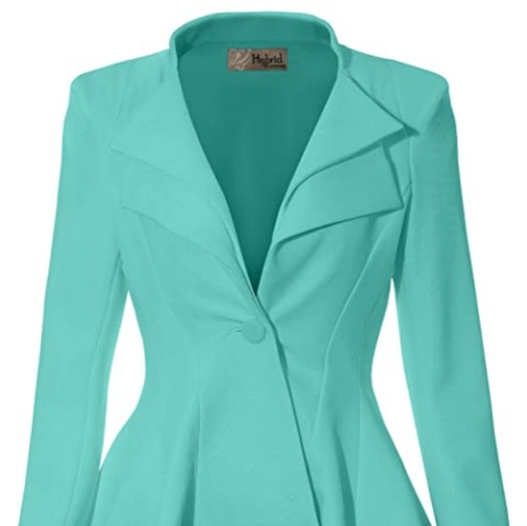 Hybrid & Company Women Double Notch Lapel Sharp Shoulder Pad Office Blazer 2xl - Picture 2 of 12